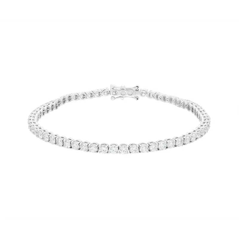 18ct White Gold 5.60ct Diamond Tennis Bracelet