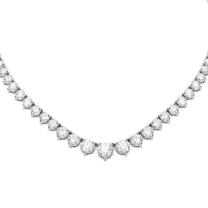 18ct White Gold 7.09ct Diamond Graduated Necklace