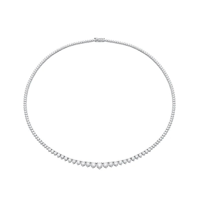18ct White Gold 7.09ct Diamond Graduated Necklace