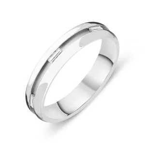 18ct White Gold Diamond Baguette Cut Channelled Wedding Ring