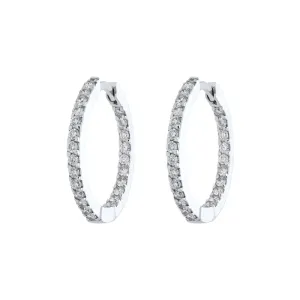 18ct White Gold Diamond Brilliant Cut Hoop Earrings