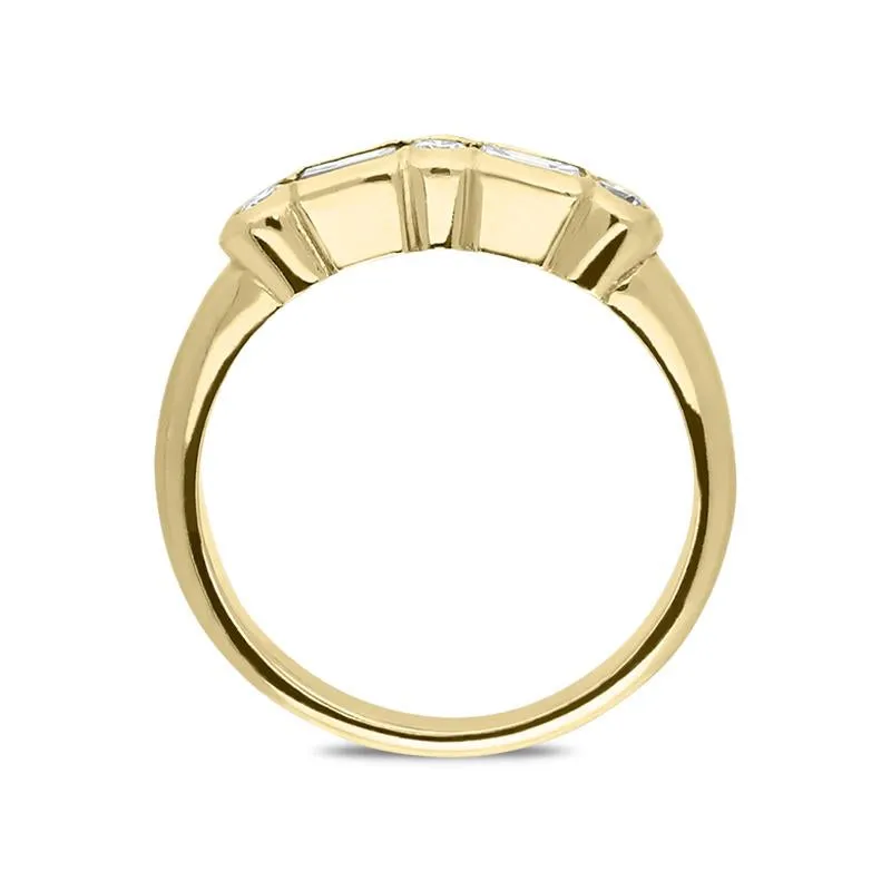 18ct White Gold Diamond Emerald Cut Ring