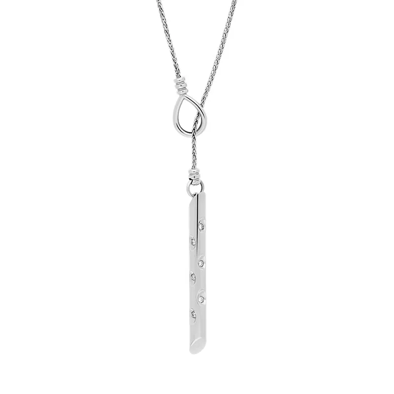 18ct White Gold Diamond Lariat Necklace D