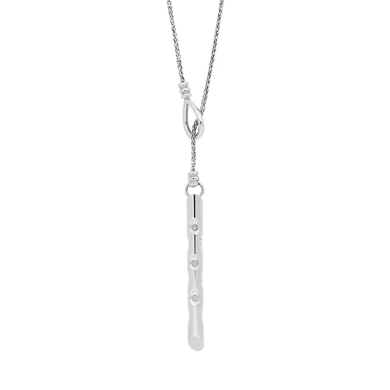 18ct White Gold Diamond Lariat Necklace D