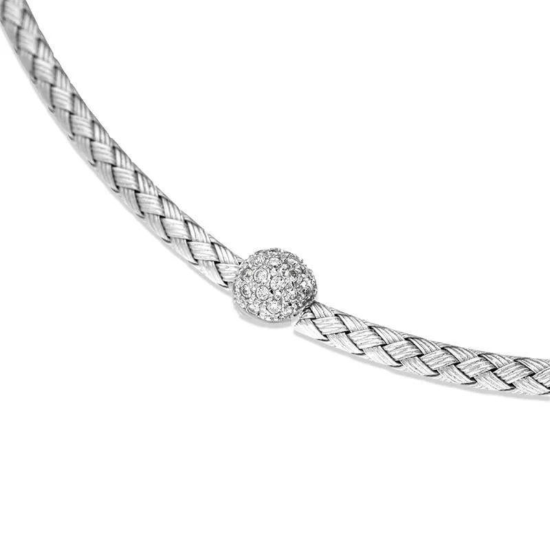 18ct White Gold Diamond Pave Set Necklet