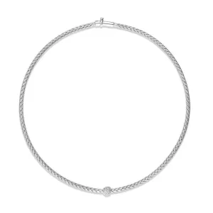 18ct White Gold Diamond Pave Set Necklet