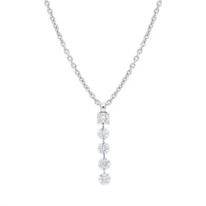 18ct White Gold Diamond Pendant Necklace D