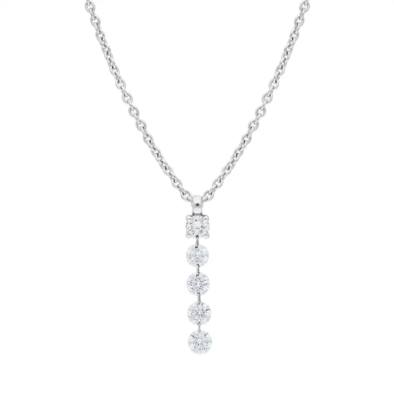 18ct White Gold Diamond Pendant Necklace D