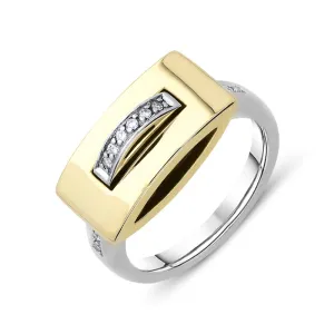 18ct White Gold Diamond Rectangle Ring