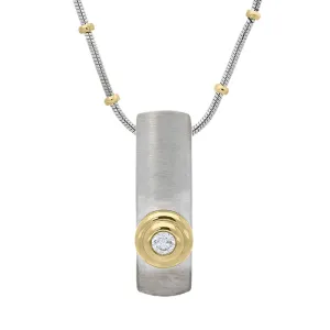 18ct White Gold Diamond Satin Donut Necklace