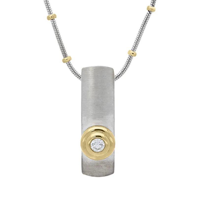 18ct White Gold Diamond Satin Donut Necklace