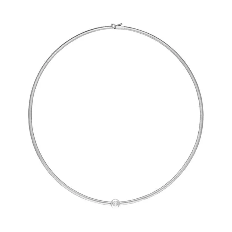18ct White Gold Diamond Snake Collar Necklace D