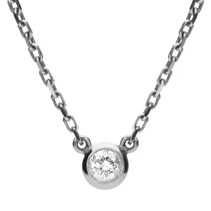 18ct White Gold Diamond Solitaire Necklace
