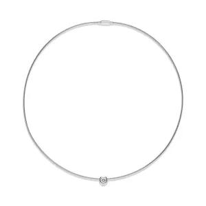 18ct White Gold Diamond Wire Collar Necklace D