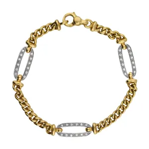 18ct Yellow and White Gold 0.18 Carat Diamond Bracelet