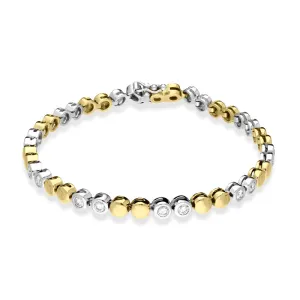 18ct Yellow and White Gold Diamond Bracelet