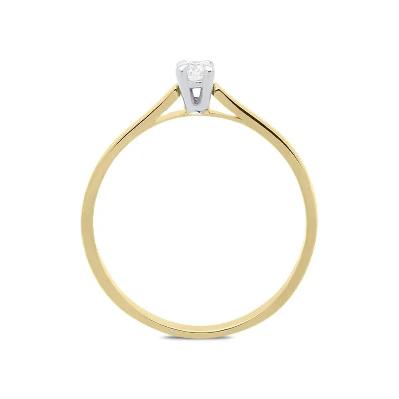18ct Yellow Gold 0.11ct Brilliant Cut Diamond Solitaire Ring