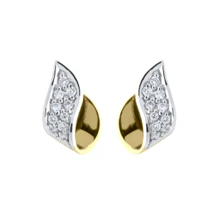 18ct Yellow Gold 0.14ct Diamond Fleur Earrings