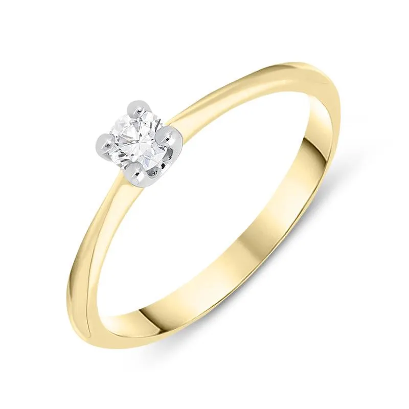 18ct Yellow Gold 0.15ct Brilliant Cut Diamond Solitaire Ring