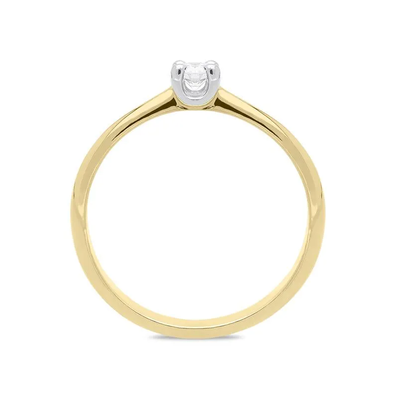 18ct Yellow Gold 0.15ct Brilliant Cut Diamond Solitaire Ring