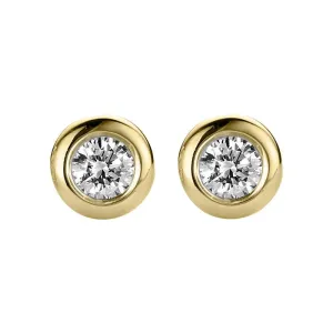 18ct Yellow Gold 0.25ct Diamond Bezel Set Solitaire Stud Earrings
