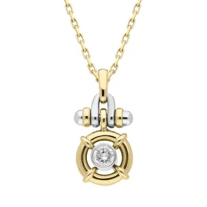 18ct Yellow Gold 0.25ct Diamond Wheel Necklace