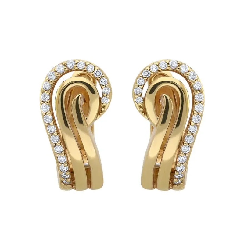 18ct Yellow Gold 0.28ct Diamond Swirl Earrings