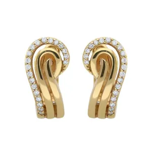 18ct Yellow Gold 0.28ct Diamond Swirl Earrings