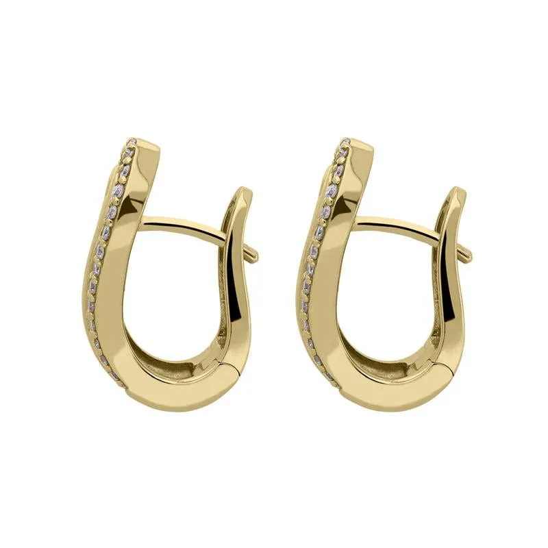 18ct Yellow Gold 0.28ct Diamond Swirl Earrings