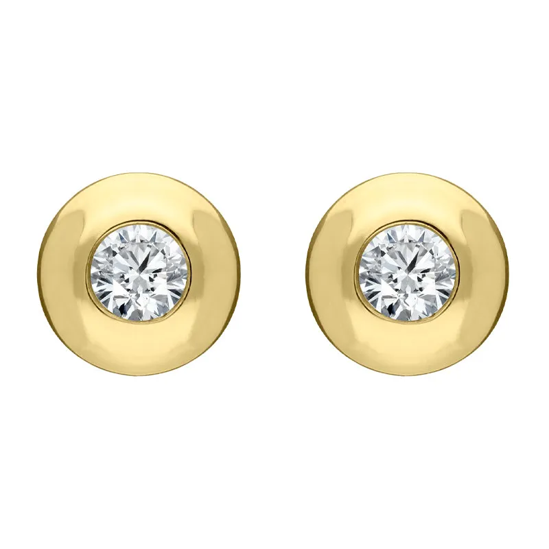 18ct Yellow Gold 0.30ct Diamond Solitaire Stud Earrings
