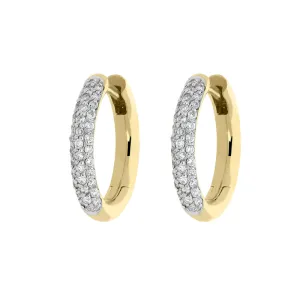 18ct Yellow Gold 0.37ct Diamond Hoop Earrings