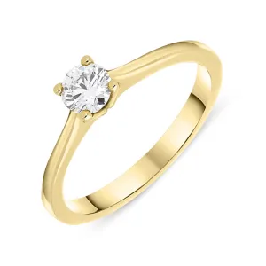 18ct Yellow Gold 0.37ct Diamond Solitaire Ring