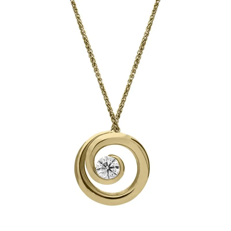 18ct Yellow Gold 0.48ct Diamond Swirl Necklace