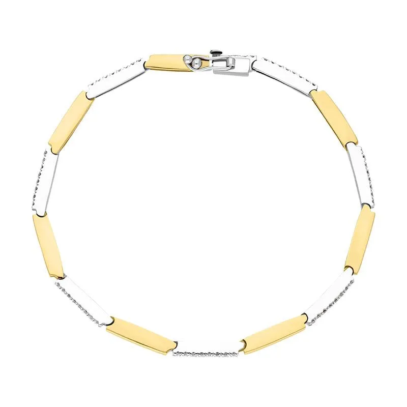 18ct Yellow Gold 0.56ct Diamond Bar Bracelet