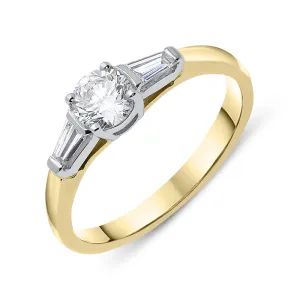 18ct Yellow Gold 0.59ct Diamond Trilogy Ring