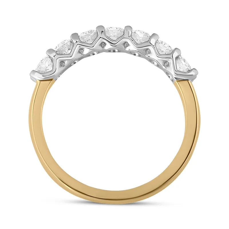 18ct Yellow Gold Diamond Claw Set Half Eternity Ring