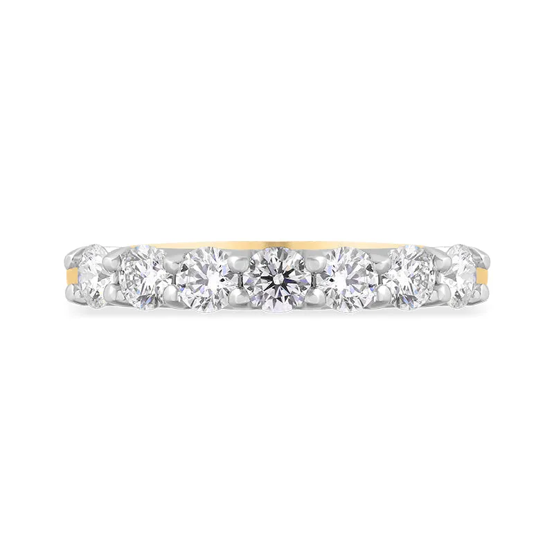 18ct Yellow Gold Diamond Claw Set Half Eternity Ring