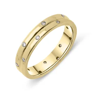 18ct Yellow Gold Diamond Double Row Wedding Ring