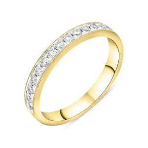 18ct Yellow Gold Diamond Fifteen Stone Half Eternity Ring
