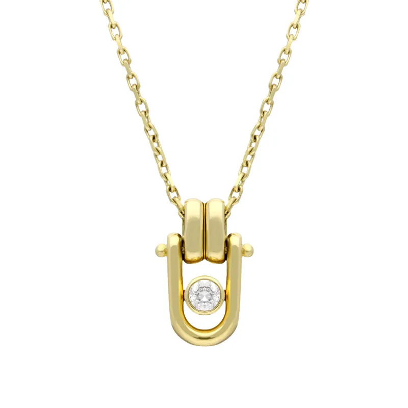 18ct Yellow Gold Diamond Link Top Necklace