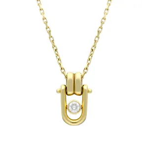 18ct Yellow Gold Diamond Link Top Necklace