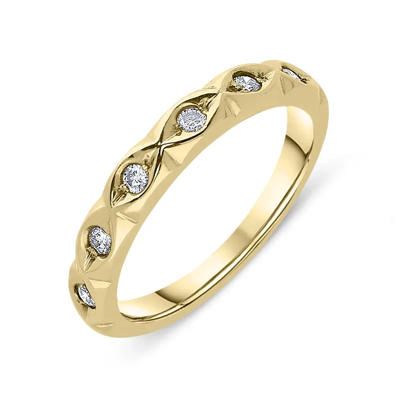 18ct Yellow Gold Diamond Six Stone Half Eternity Ring