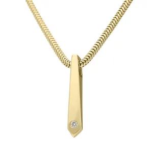 18ct Yellow Gold Diamond Tapered Oblong Necklace