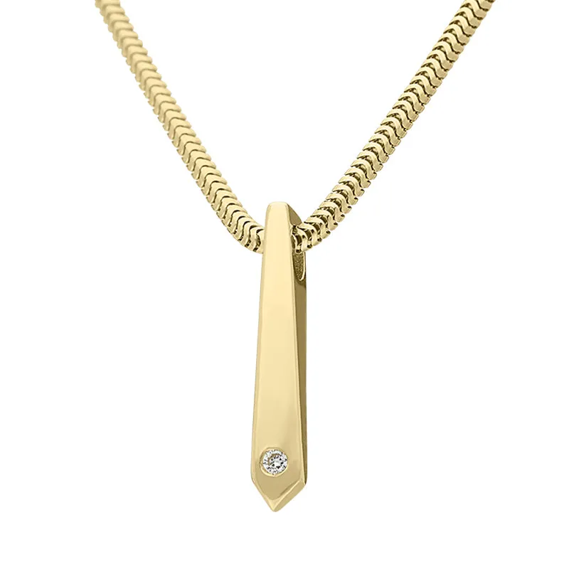 18ct Yellow Gold Diamond Tapered Oblong Necklace