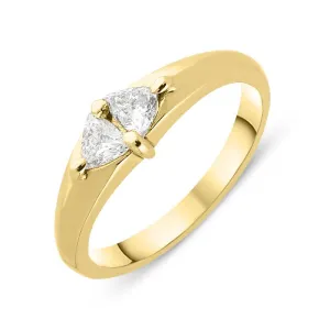 18ct Yellow Gold Diamond Trilliant Cut Ring