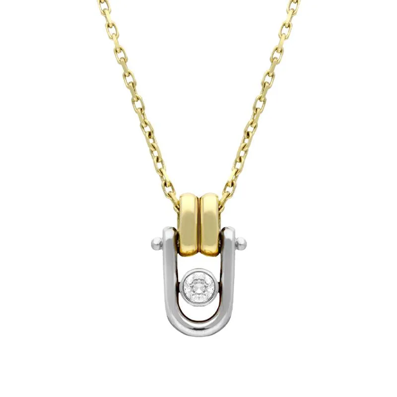 18ct Yellow Gold White Gold Diamond Necklace