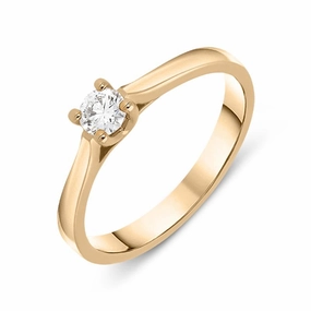 18ct Rose Gold 0.19ct Brilliant Cut Diamond Solitaire Ring