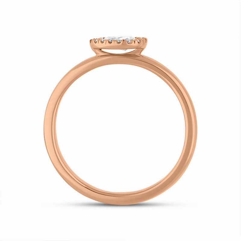18ct Rose Gold 0.25ct Diamond Pear Cut Cluster Ring