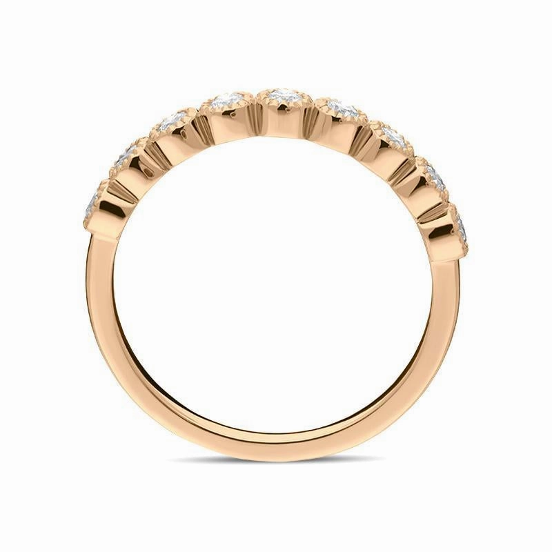 18ct Rose Gold 0.27ct Diamond Bezel Set Half Eternity Ring
