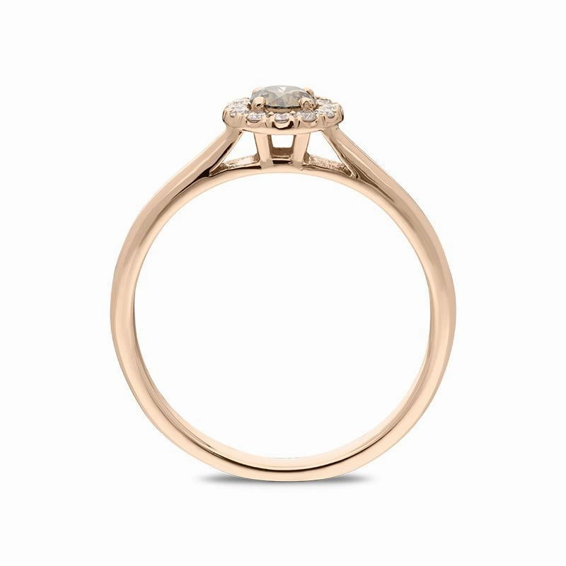 18ct Rose Gold Brilliant Cut 0.22ct Brown Diamond Round Ring